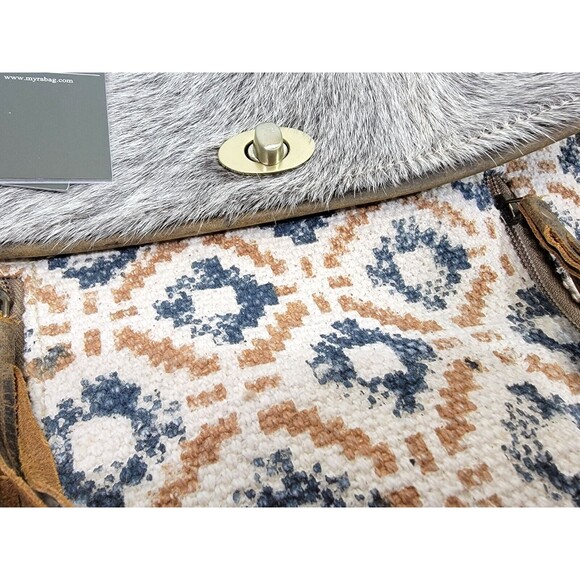 MW Myra S-2601 Compulsory Backpack Bag Fur & Canvas Back Pack Shoulder Rucksack - Picture 2 of 10